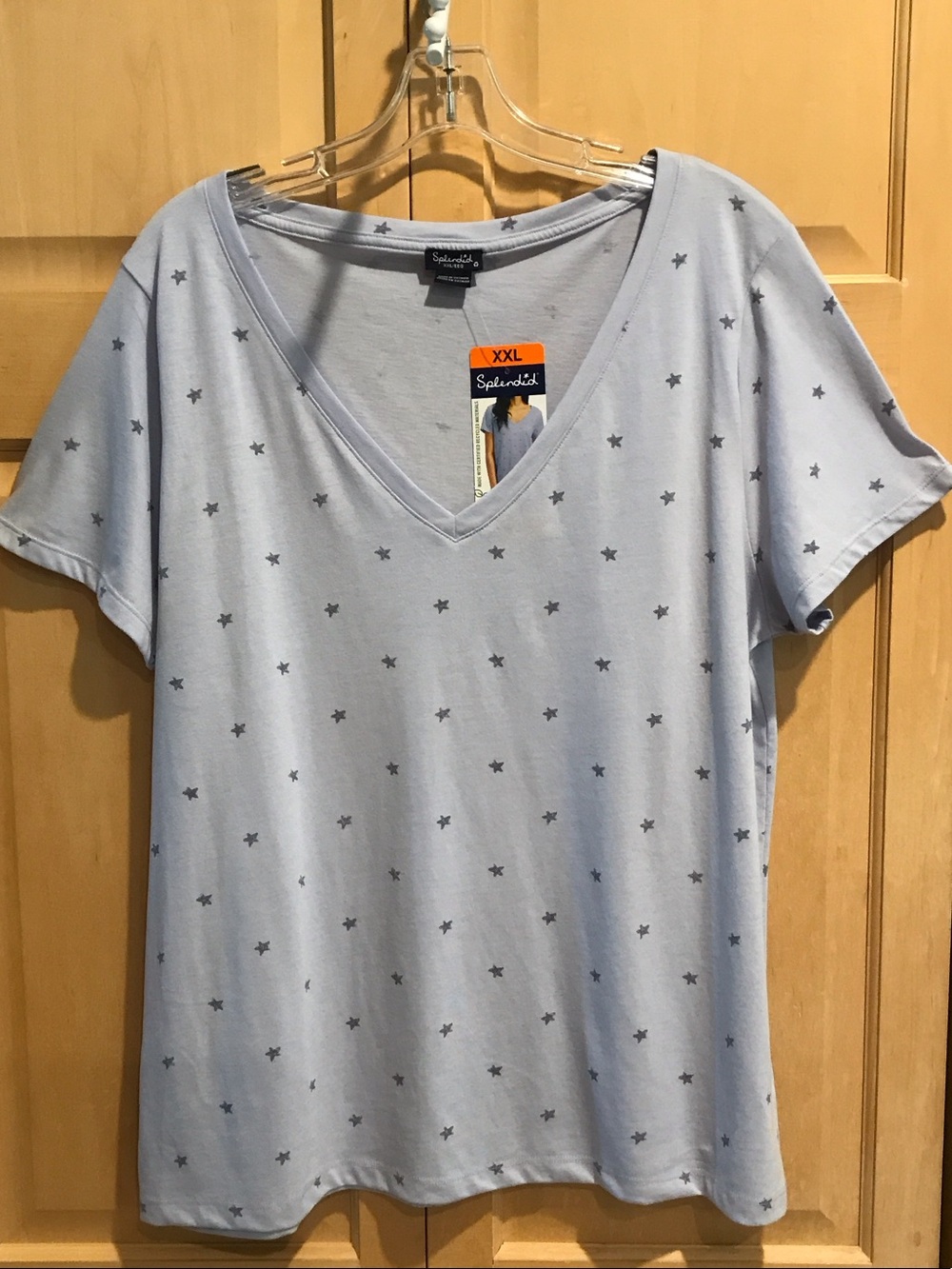 New Splendid Light Lavender  Star V-Neck Tee